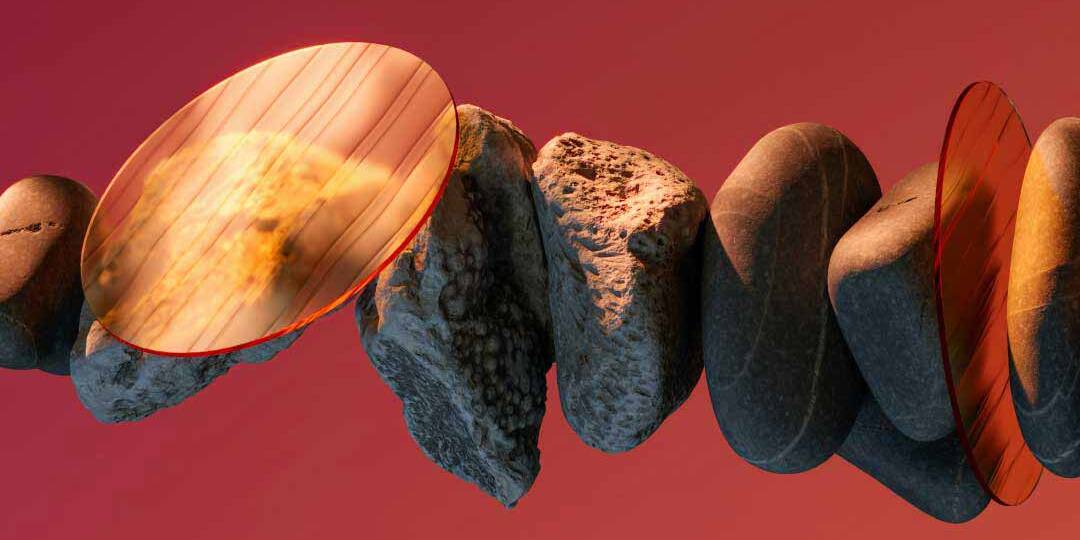 Abstract rocks 3D composition.