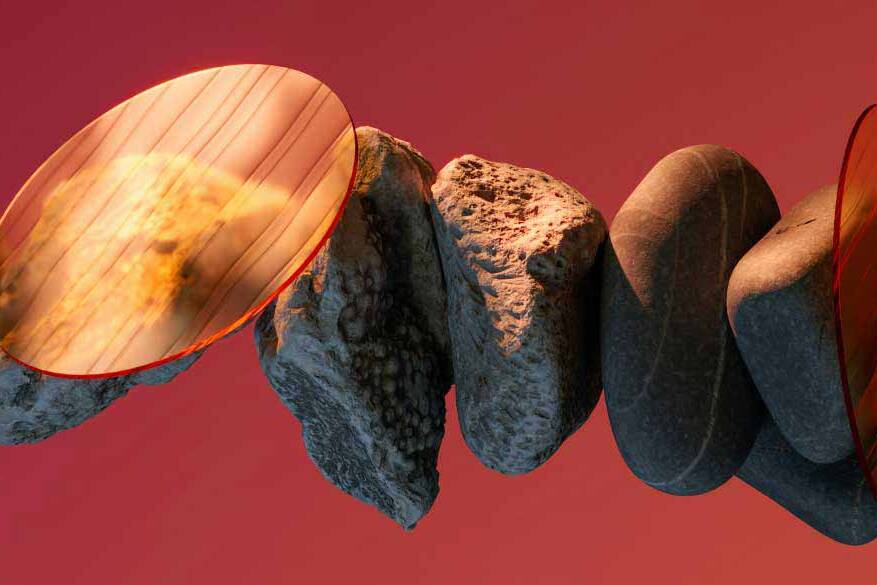 Abstract rocks 3D composition.