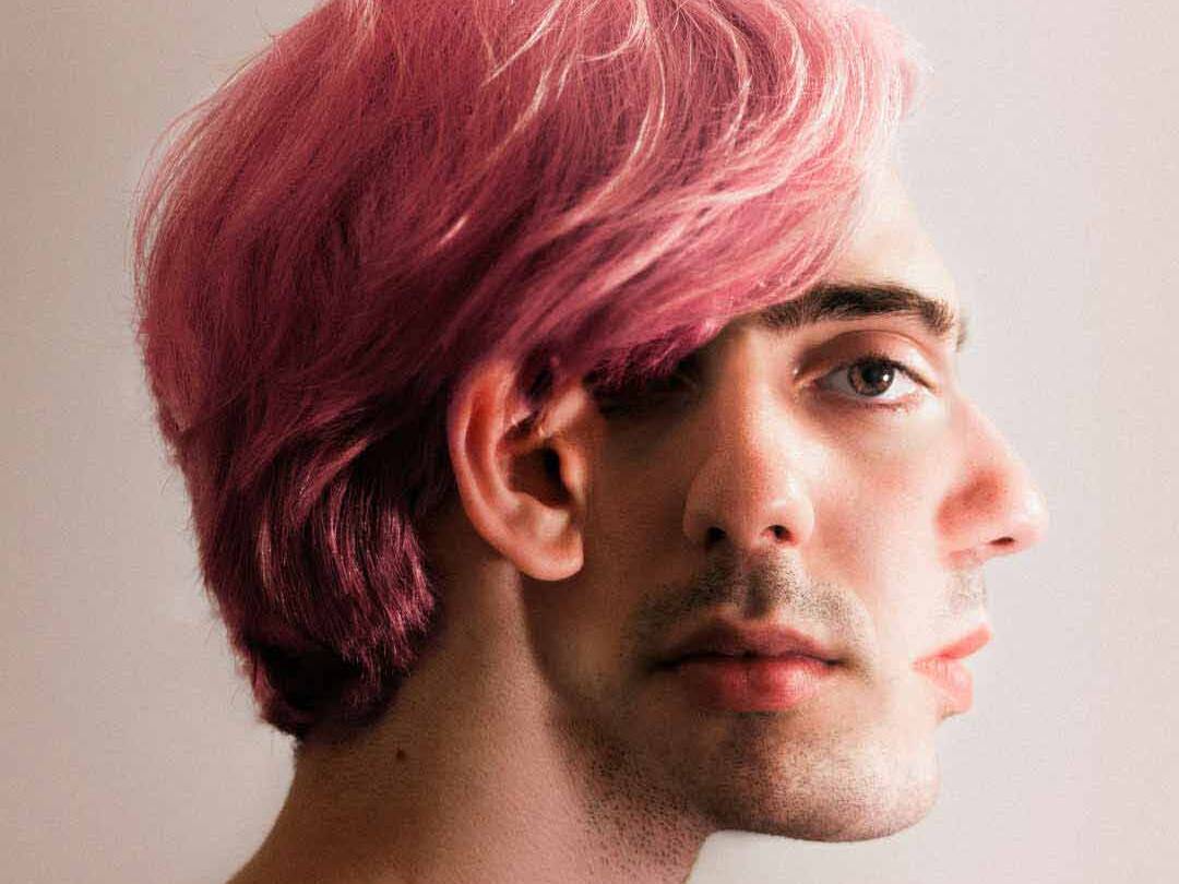 Man portrait with two perspectives.