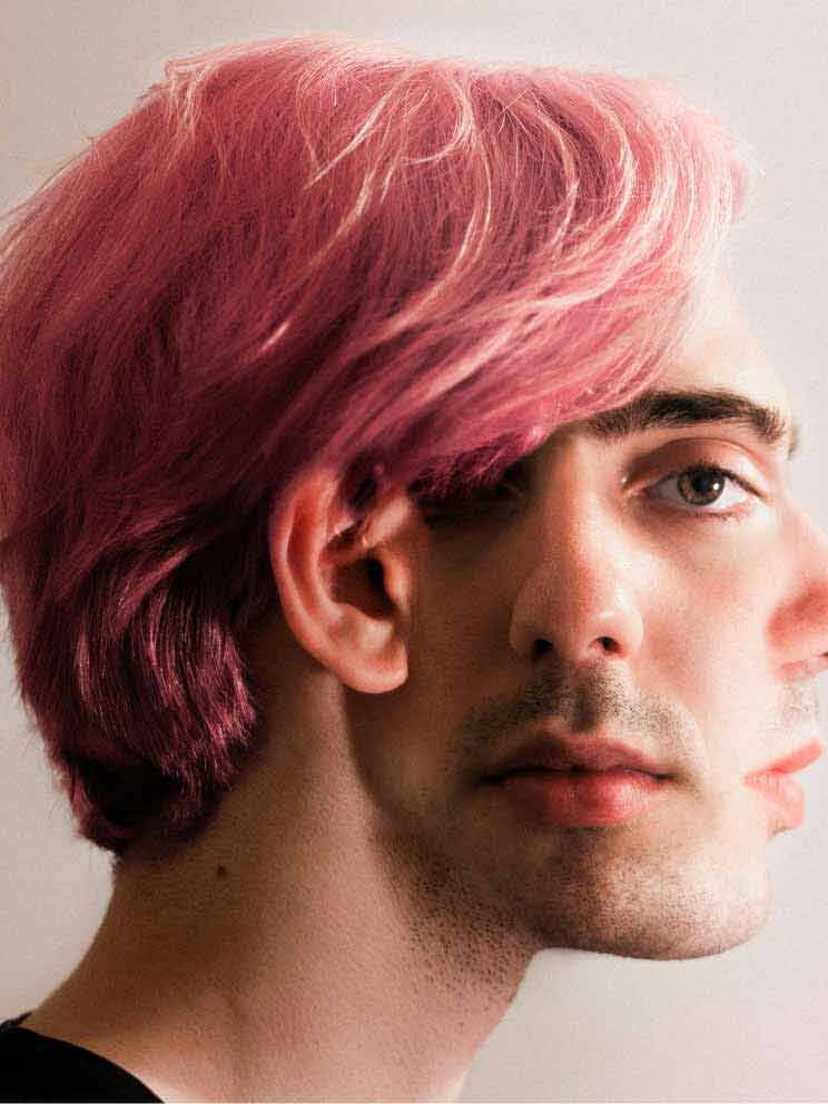 Man portrait with two perspectives.