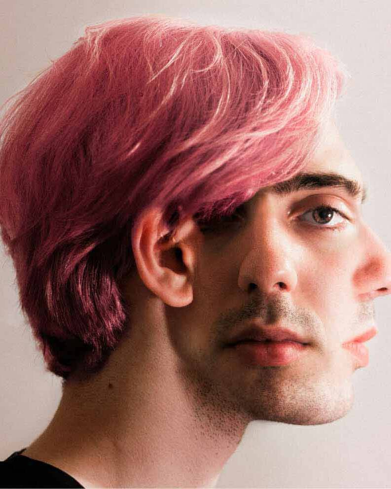 Man portrait with two perspectives.
